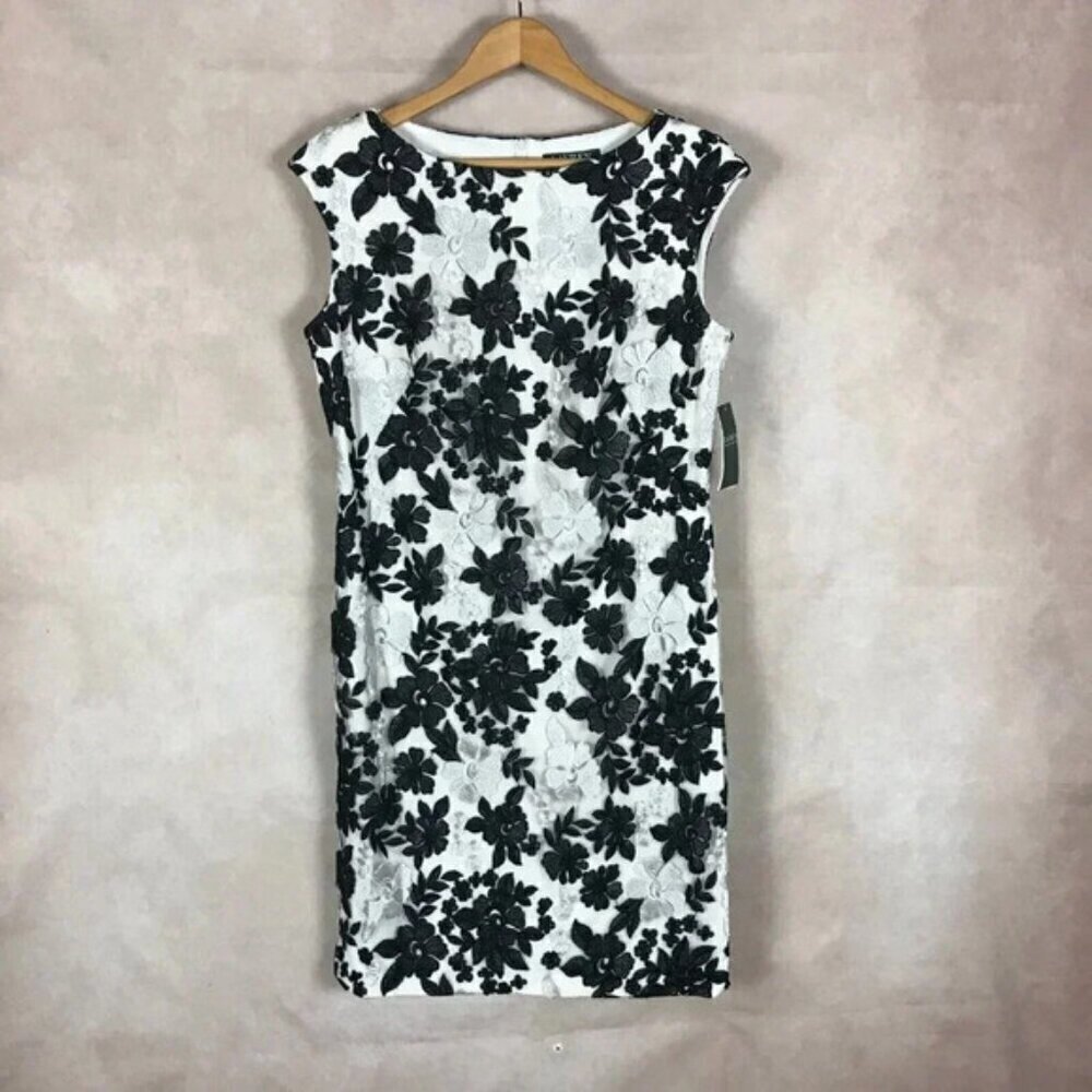 Ralph Lauren Bria Embroidered Cap Sleeve Cocktail Dress NWT 10 - Picture 2 of 11